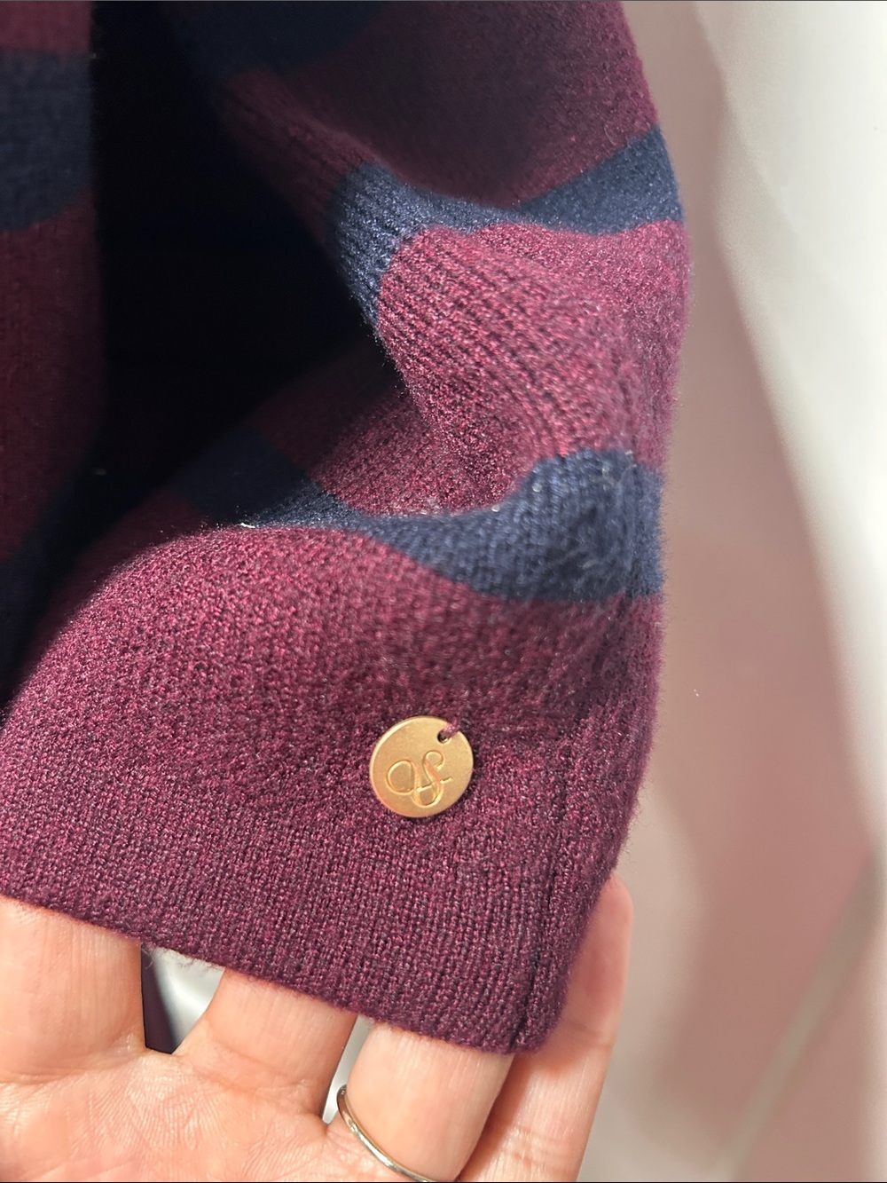 Scotch & Soda Burgundy and Navy Stripe Button Cardigan - Picture 6 of 8